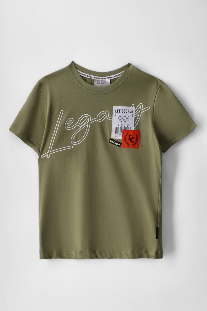 Boys Alian Tshirt - Olive