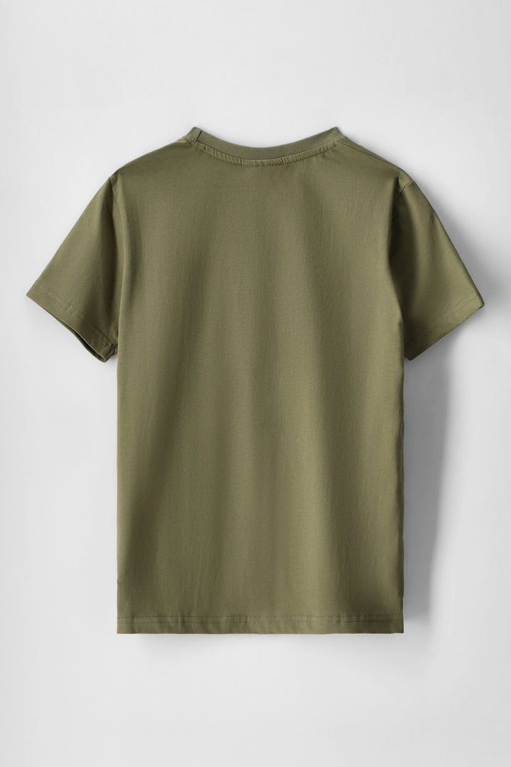 Boys Alian Tshirt - Olive