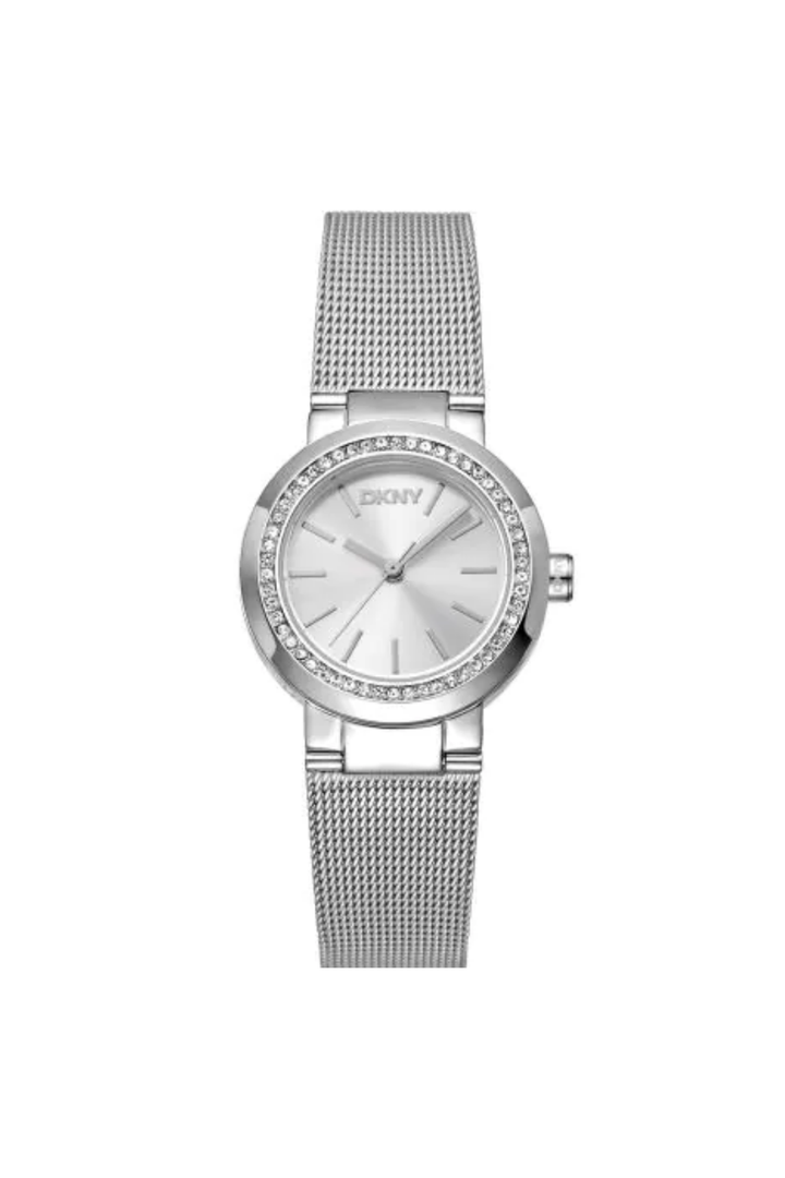 Everyday Stainless Steel Case Silver Dial Mesh Watch