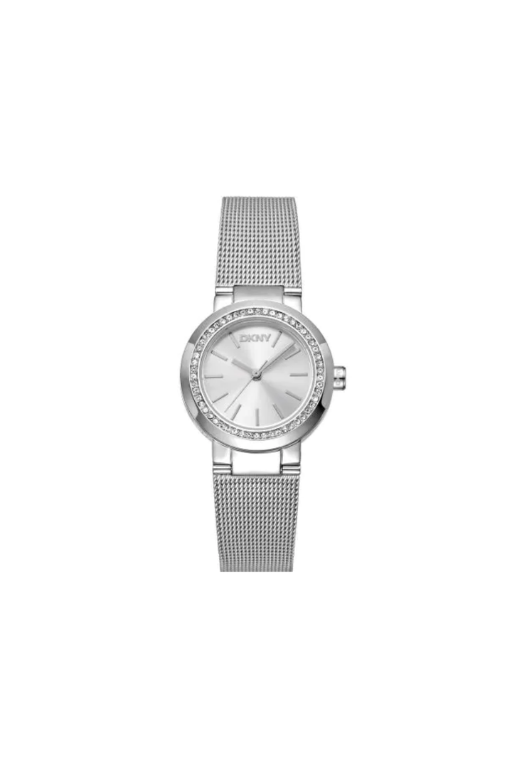Everyday Stainless Steel Case Silver Dial Mesh Watch