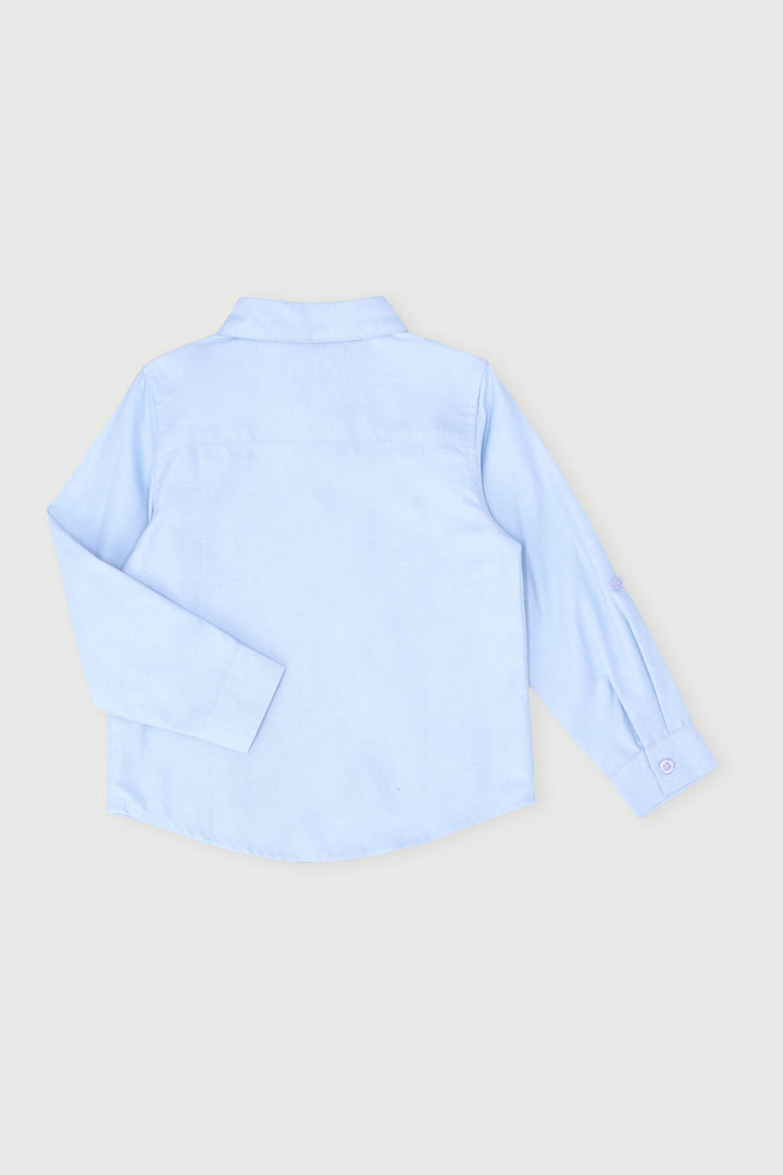 Pre-Boys Long Sleeve Oxfort Shirt - Light Blue