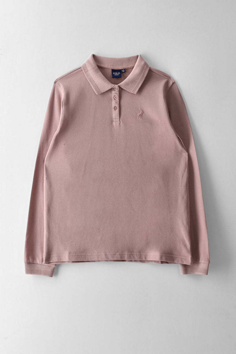 Girls Ashleigh Long Sleeve Golfer - Blush