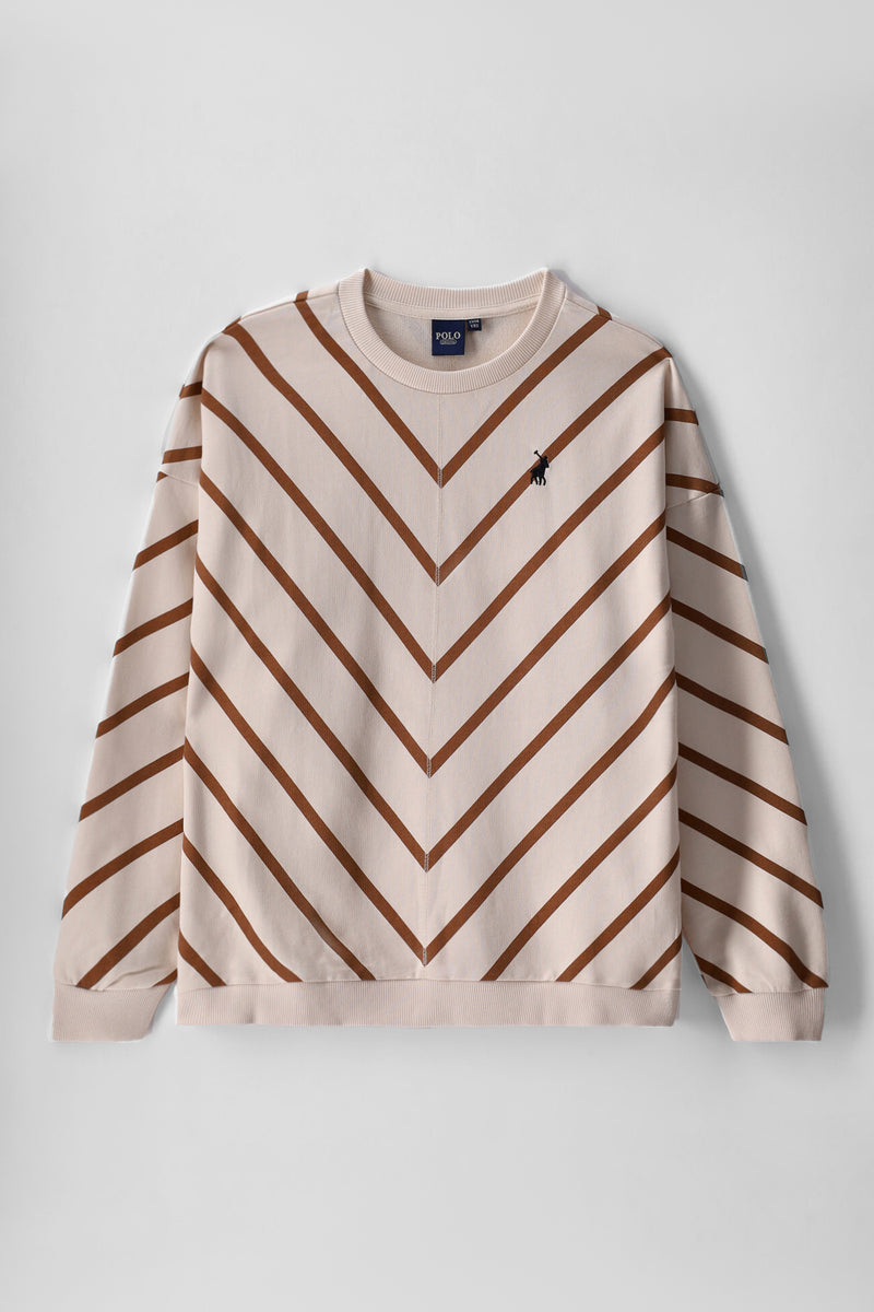 Girls Isla Stripe Batwing Sleeve Sweatshirt - Sand