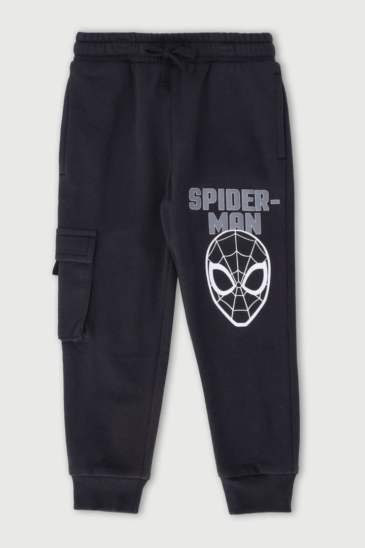 Pre-Boys Cargo Print Jogger - Black