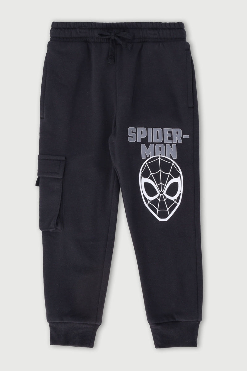 Pre-Boys Cargo Print Jogger - Black