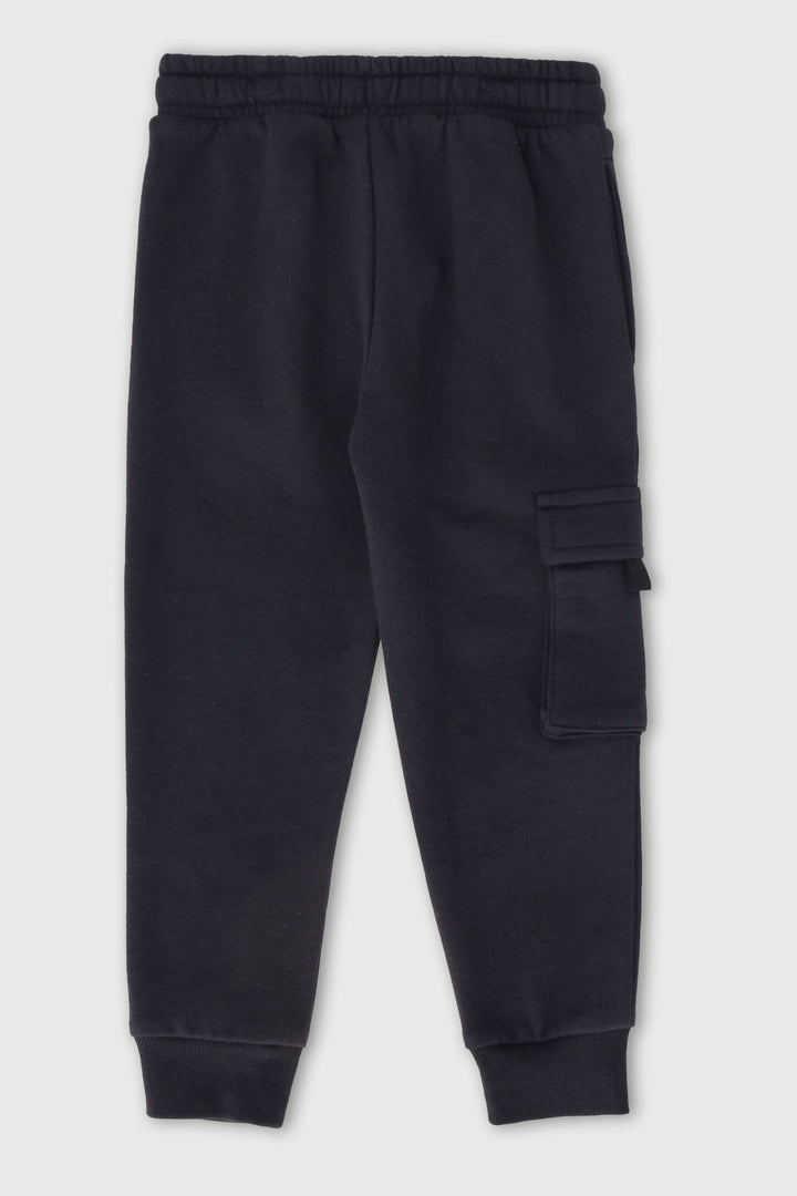 Pre-Boys Cargo Print Jogger - Black