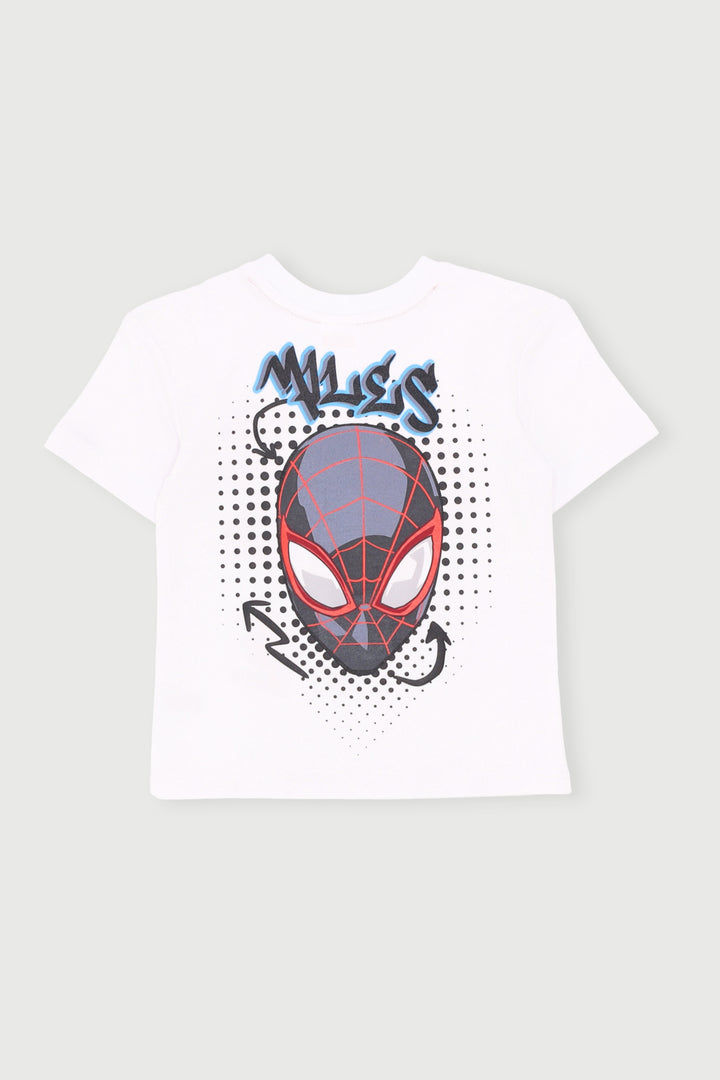 Pre- Boys Short Sleeve Valentines Day Spiderman Tee - White