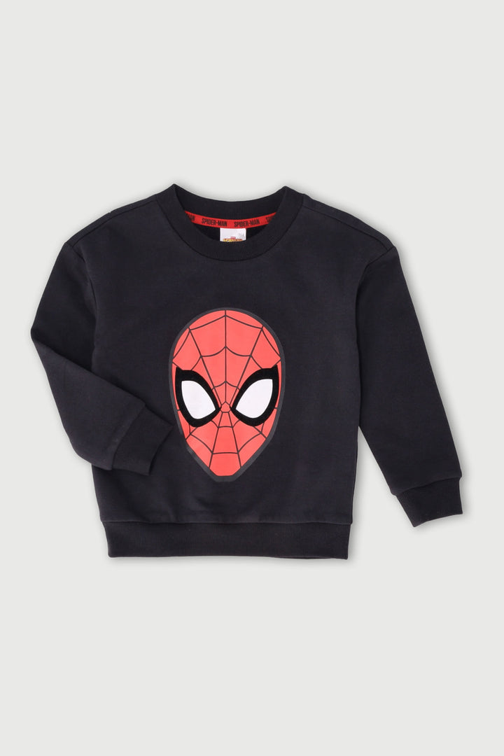 Pre-Boys Flocking Crew Sweater - Black