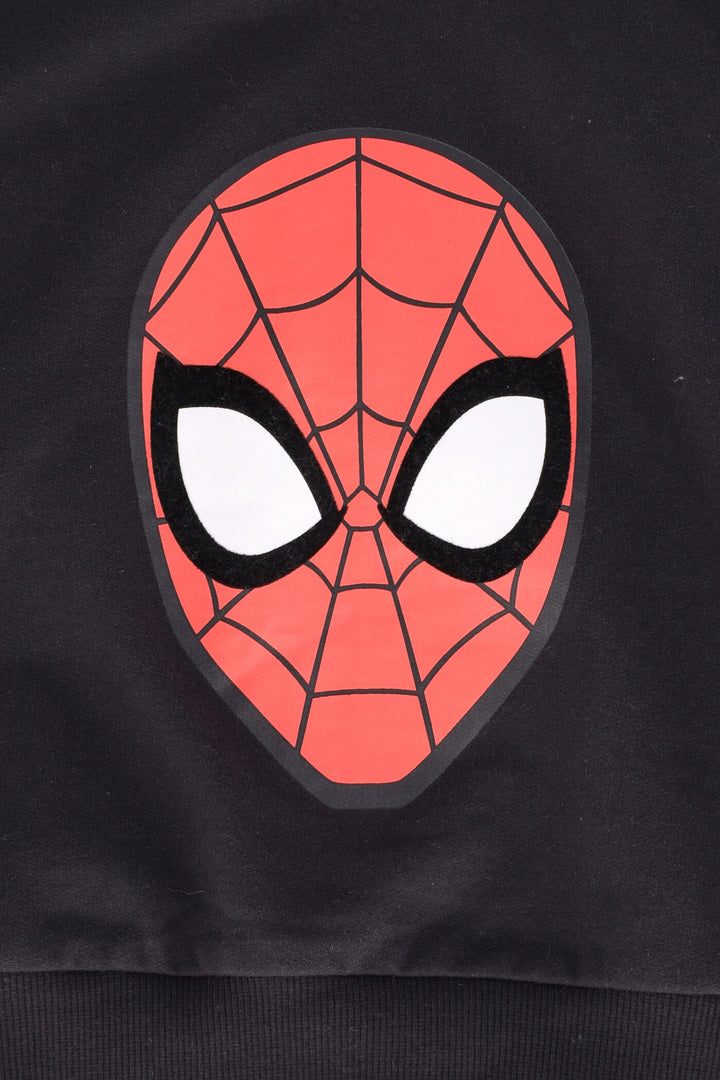 Pre-Boys Flocking Crew Sweater - Black