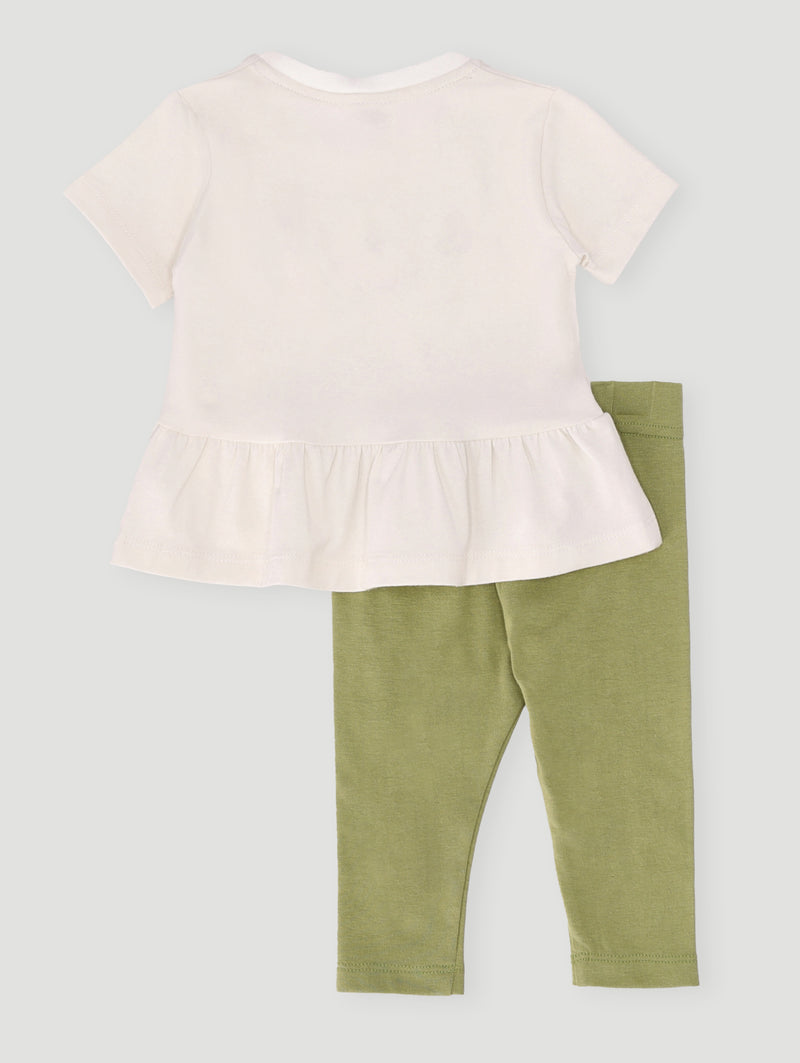 Keedo Baby Girls Top & Legging Set - Cream