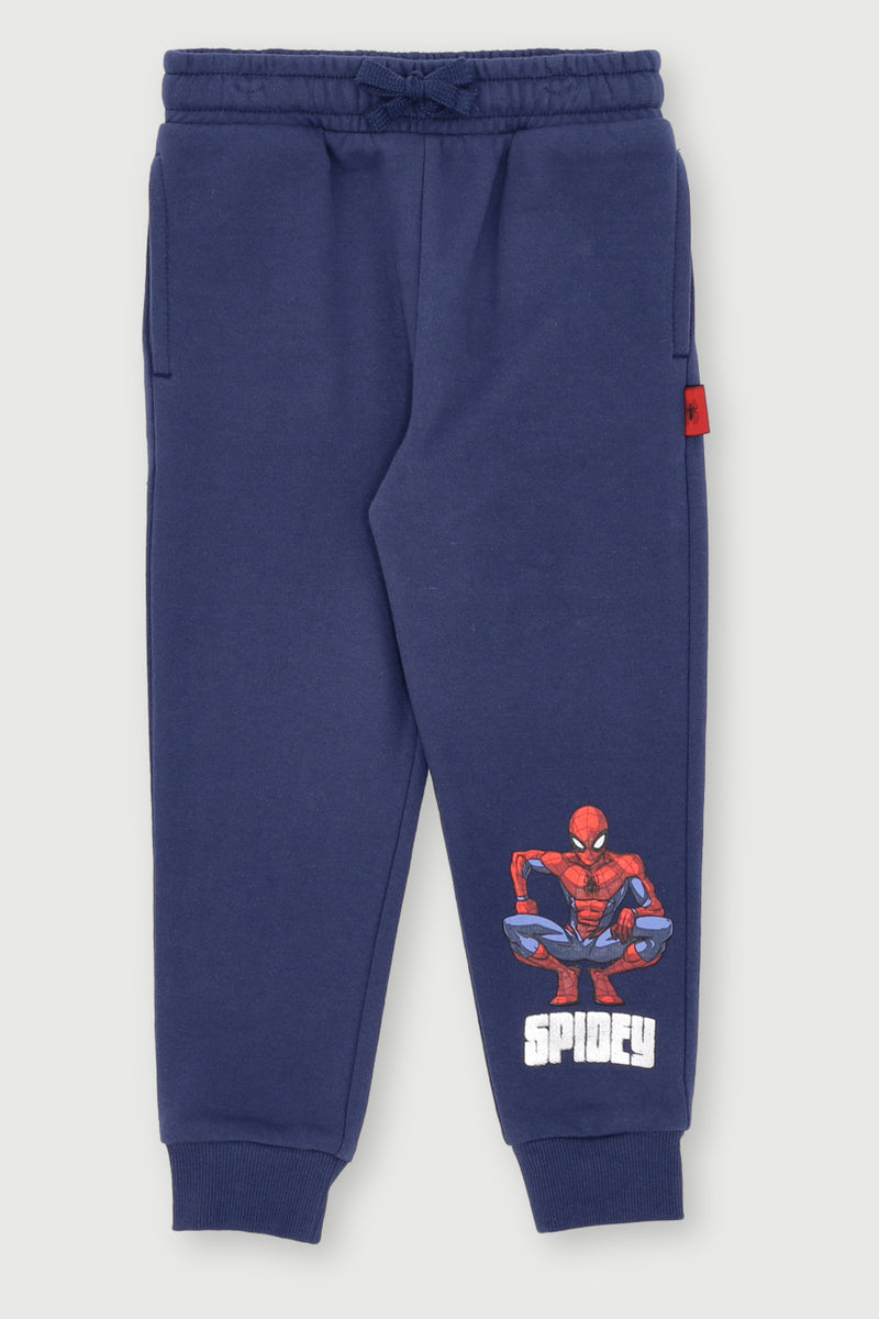 Pre- Boys Spiderman Foil Jogger - Navy