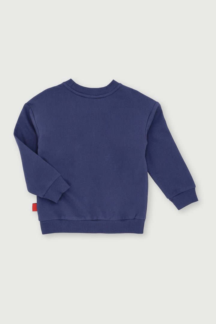 Pre- Boys Spiderman Crew Foil Top - Navy