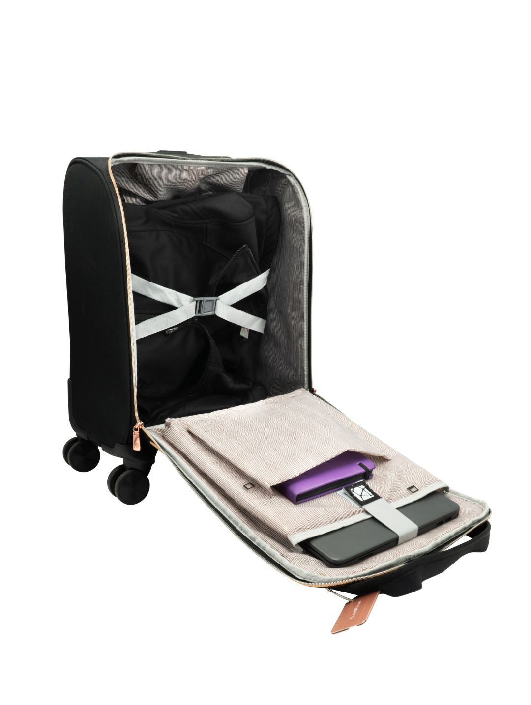 Zoe 15.6"Laptop Business Trolley Case - Black