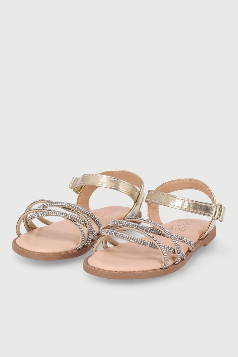 Pre-Girls Diamante Sandal - Gold