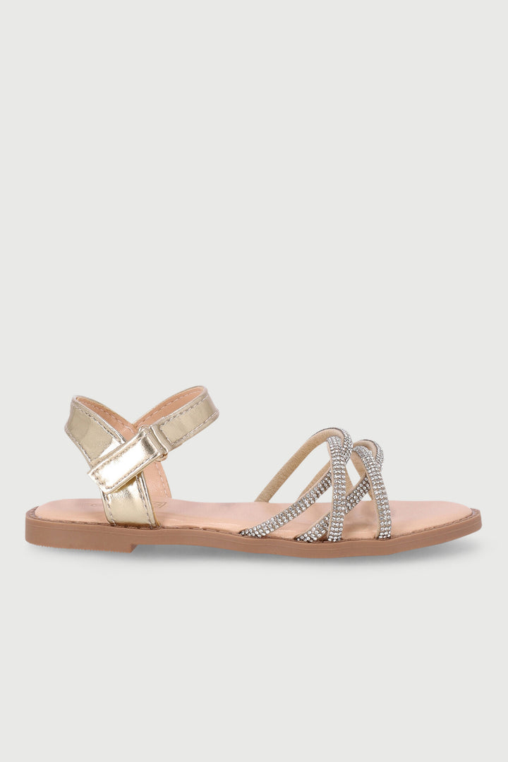 Pre-Girls Diamante Sandal - Gold
