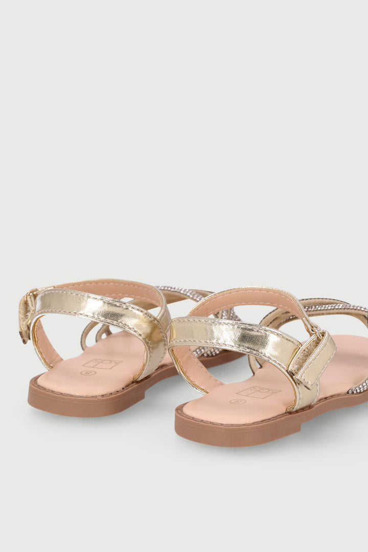 Pre-Girls Diamante Sandal - Gold
