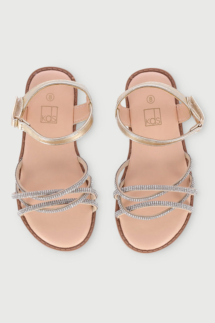 Pre-Girls Diamante Sandal - Gold