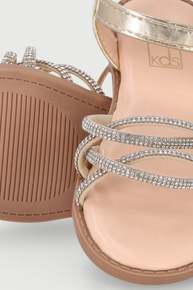 Pre-Girls Diamante Sandal - Gold