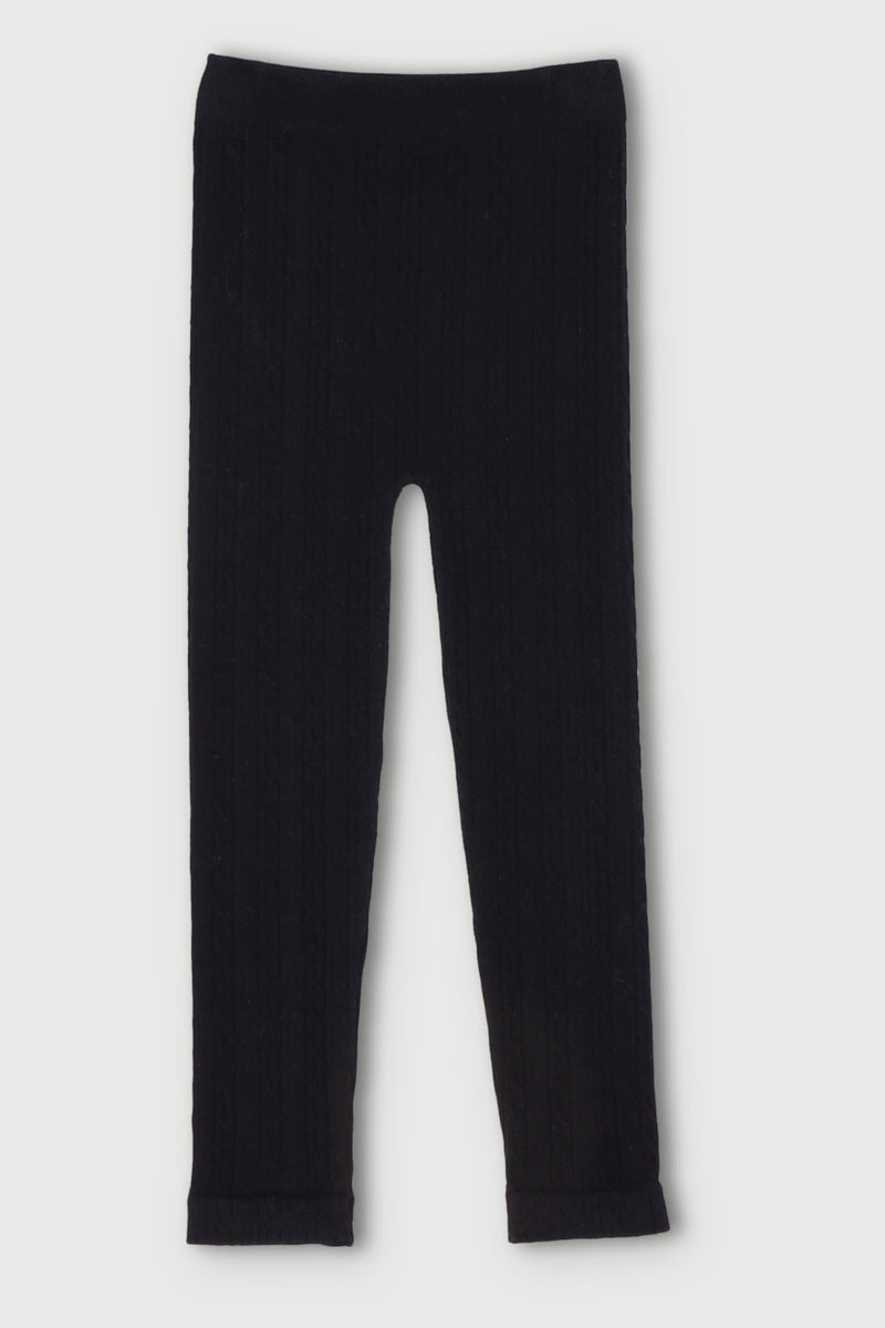 Pre-Girls Cable Knit Pant - Black
