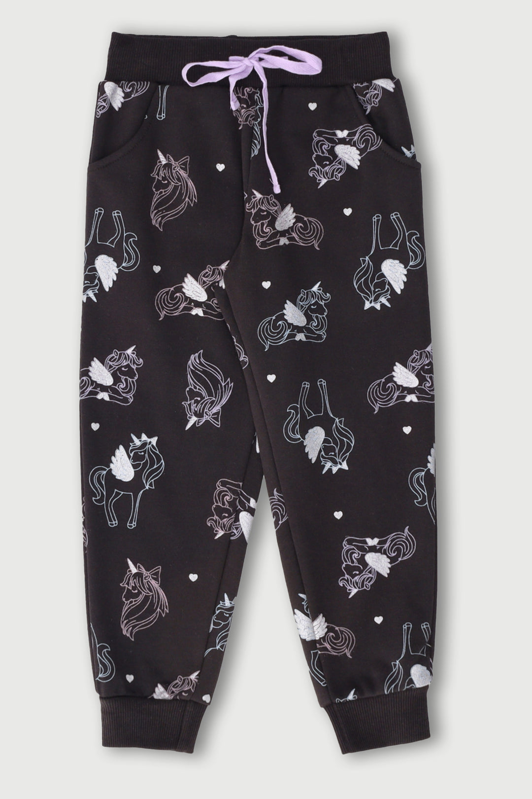 Pre-Girls Unicorn Jogger - Charcoal