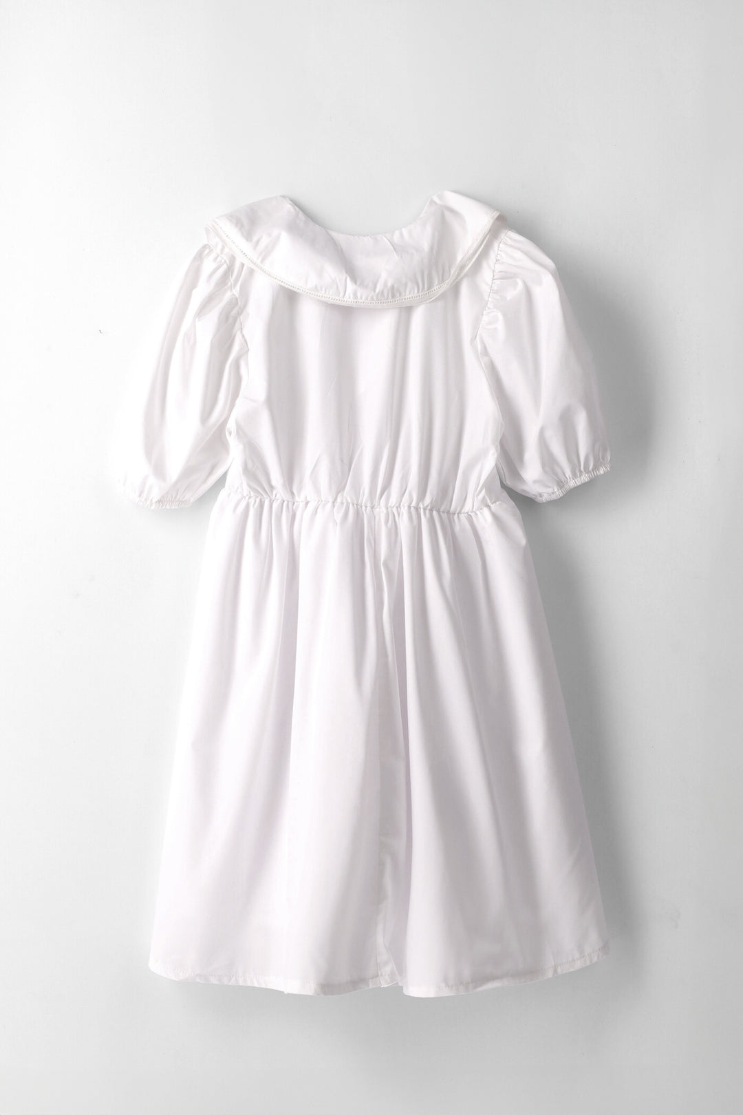 Girls Pepterpan Puff Sleeve Dress - White