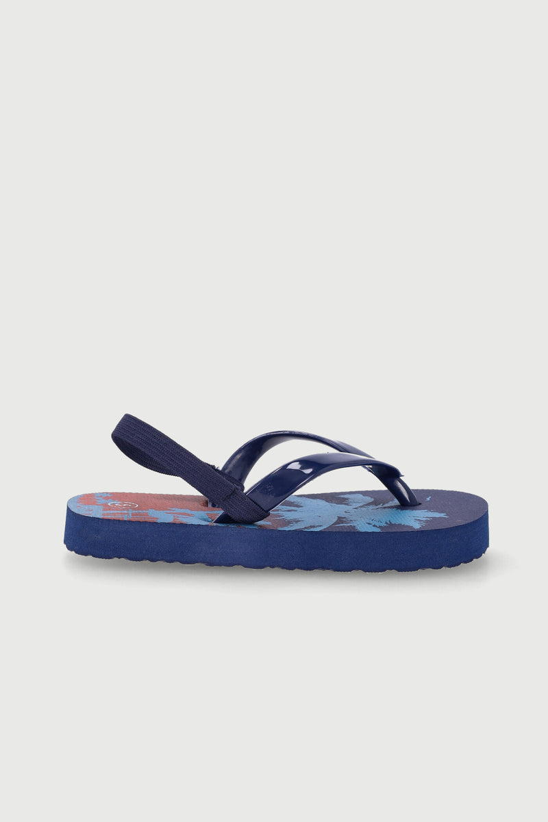 Pre-Boys Tropical Print Thong Sandal - Navy