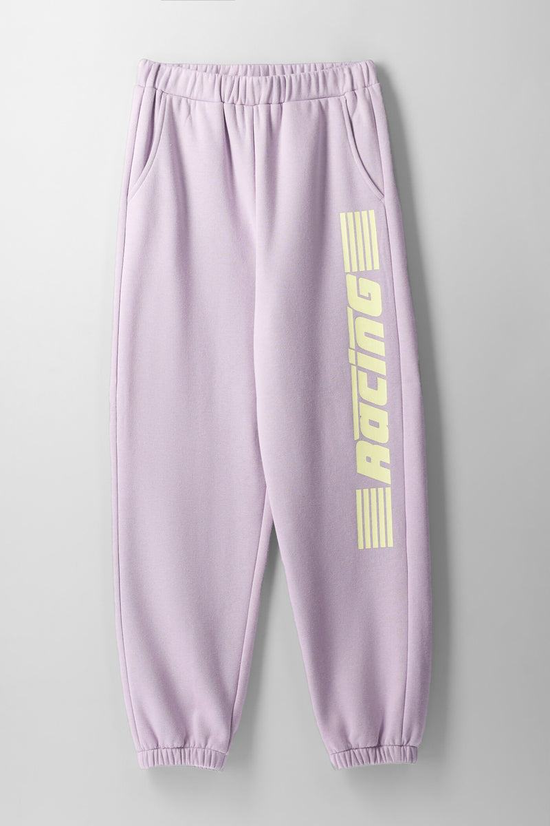 Girls Pastel Racing Stripe Jogger - Lilac