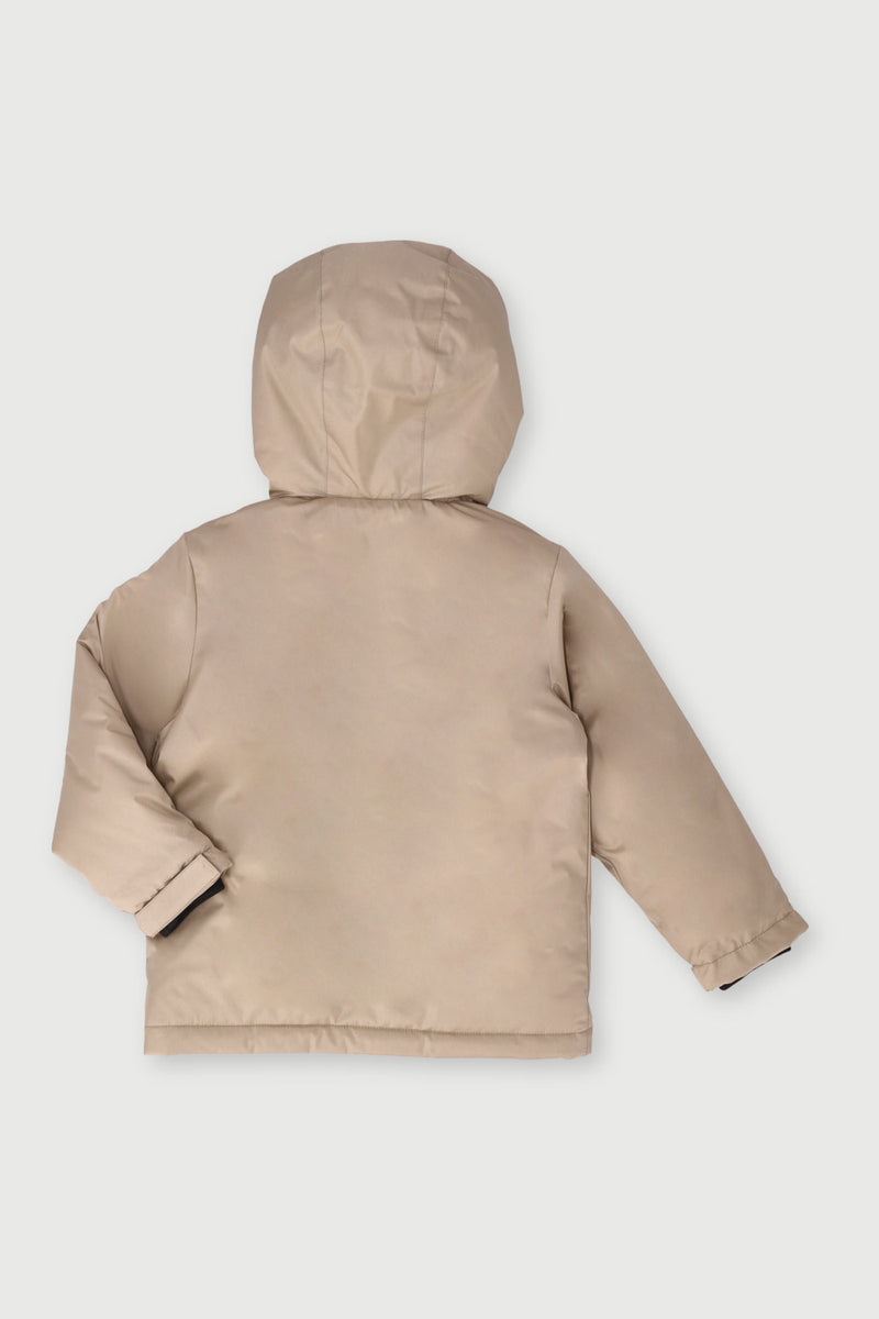Pre-Boys Longer Length Parka Jacket  - Tan