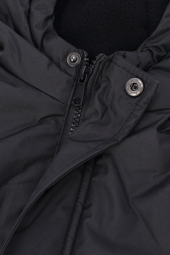 Pre-Boys Longer Length Parka Jacket - Black