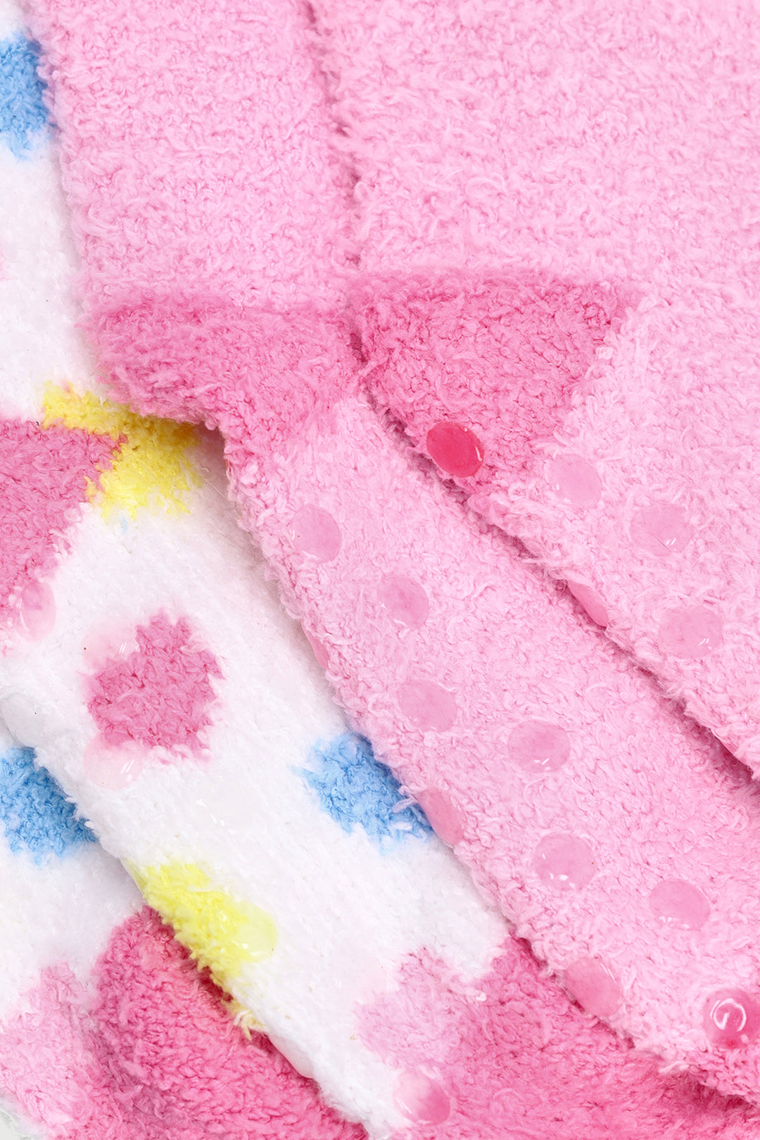 Pre-Girls Hearts Stripes 3D Fluffy Socks - Pink