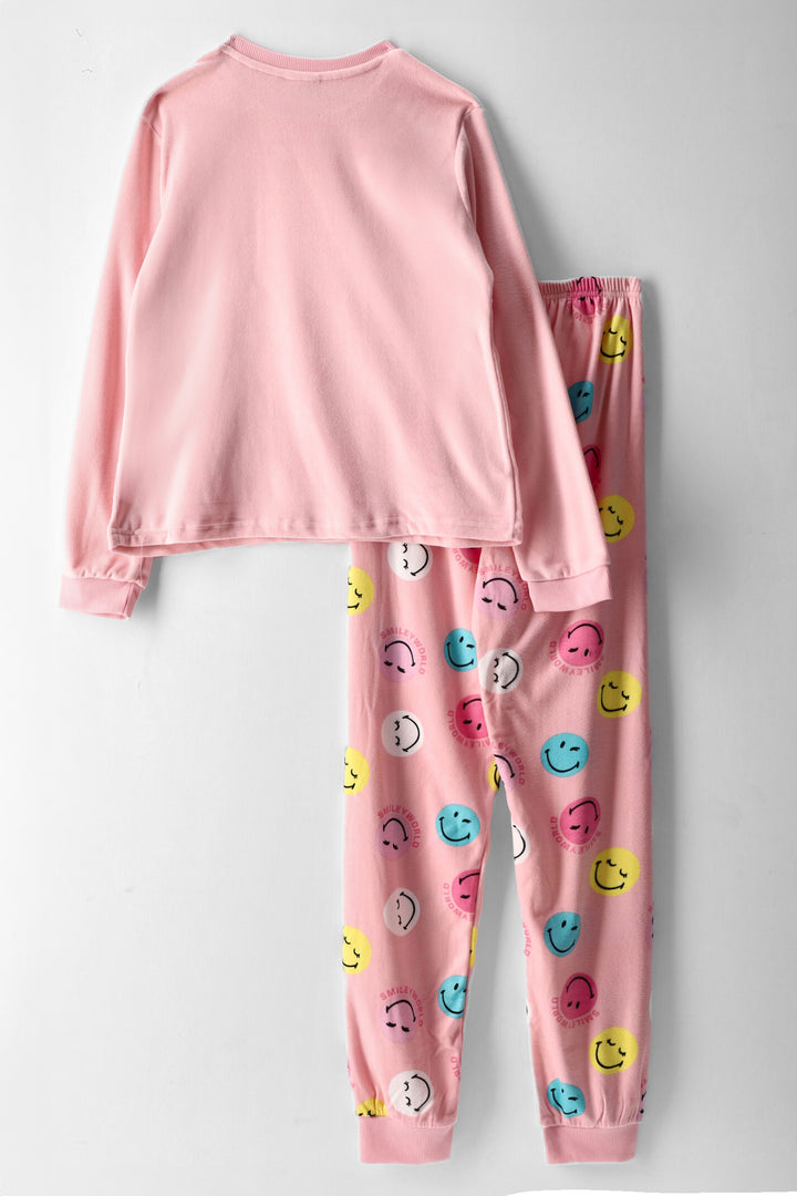 Girls Smiley Sleep Set - Pink