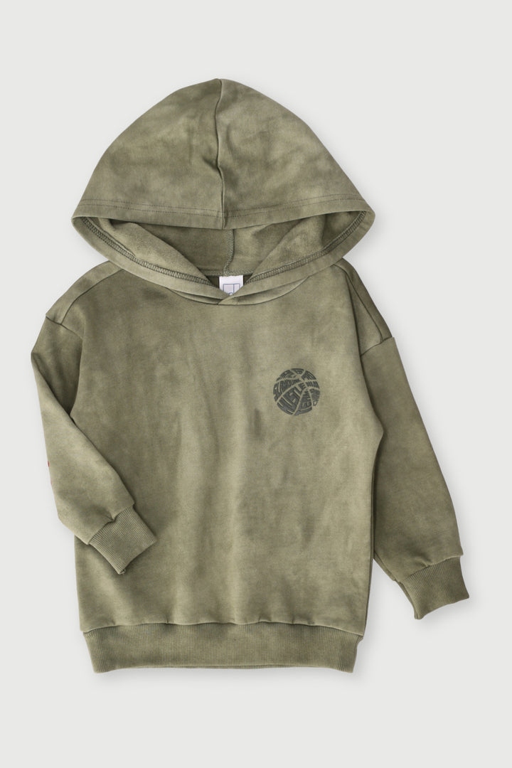 Pre-Boys Tie Dye Hoody  - Olive
