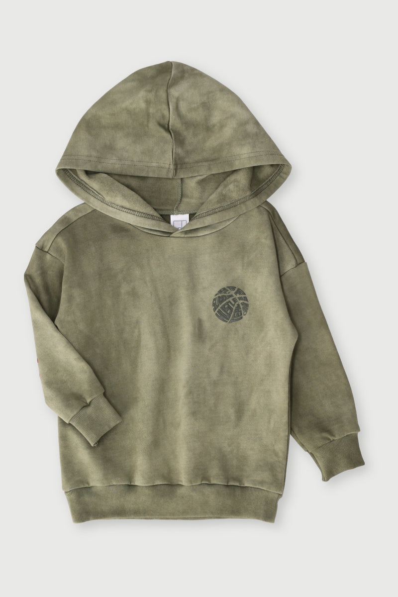 Pre-Boys Tie Dye Hoody  - Olive
