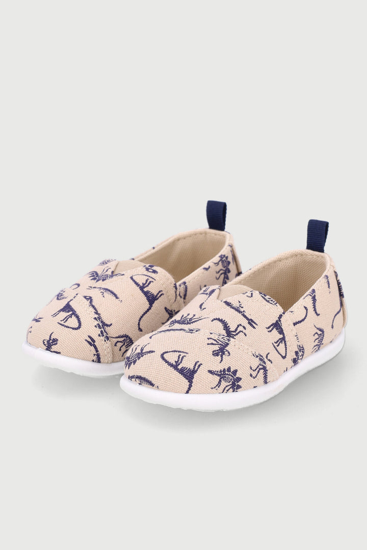 Pre-Boys Dino Toms Shoe - Stone/Navy