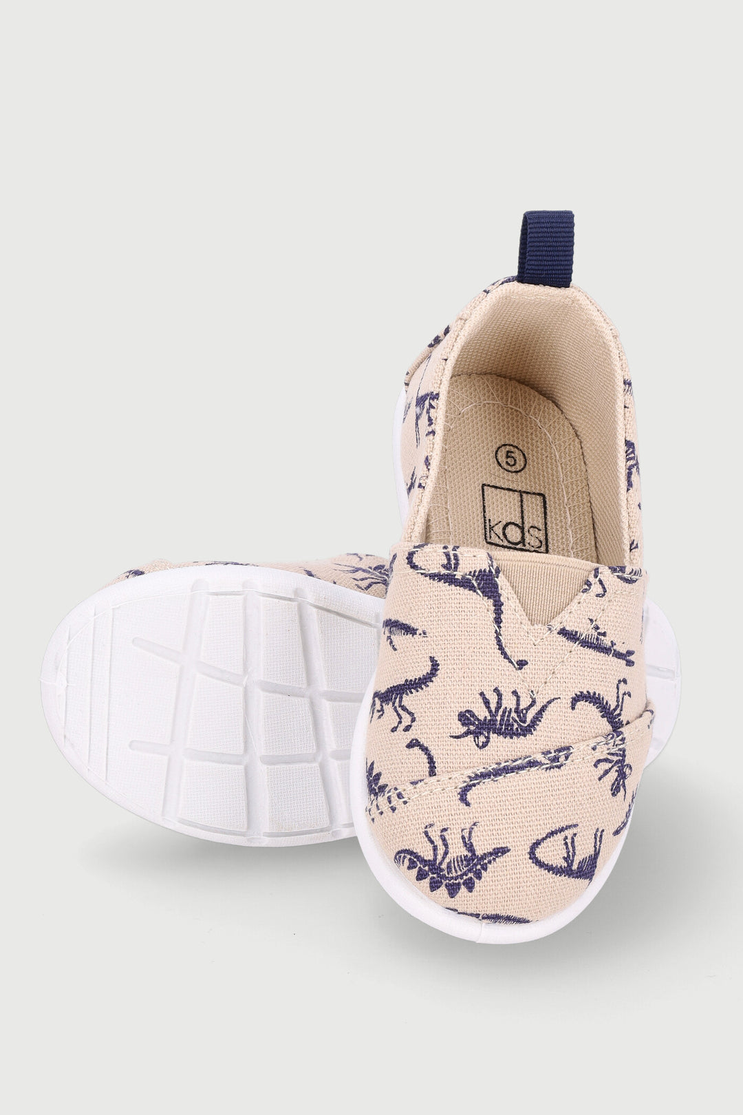 Pre-Boys Dino Toms Shoe - Stone/Navy