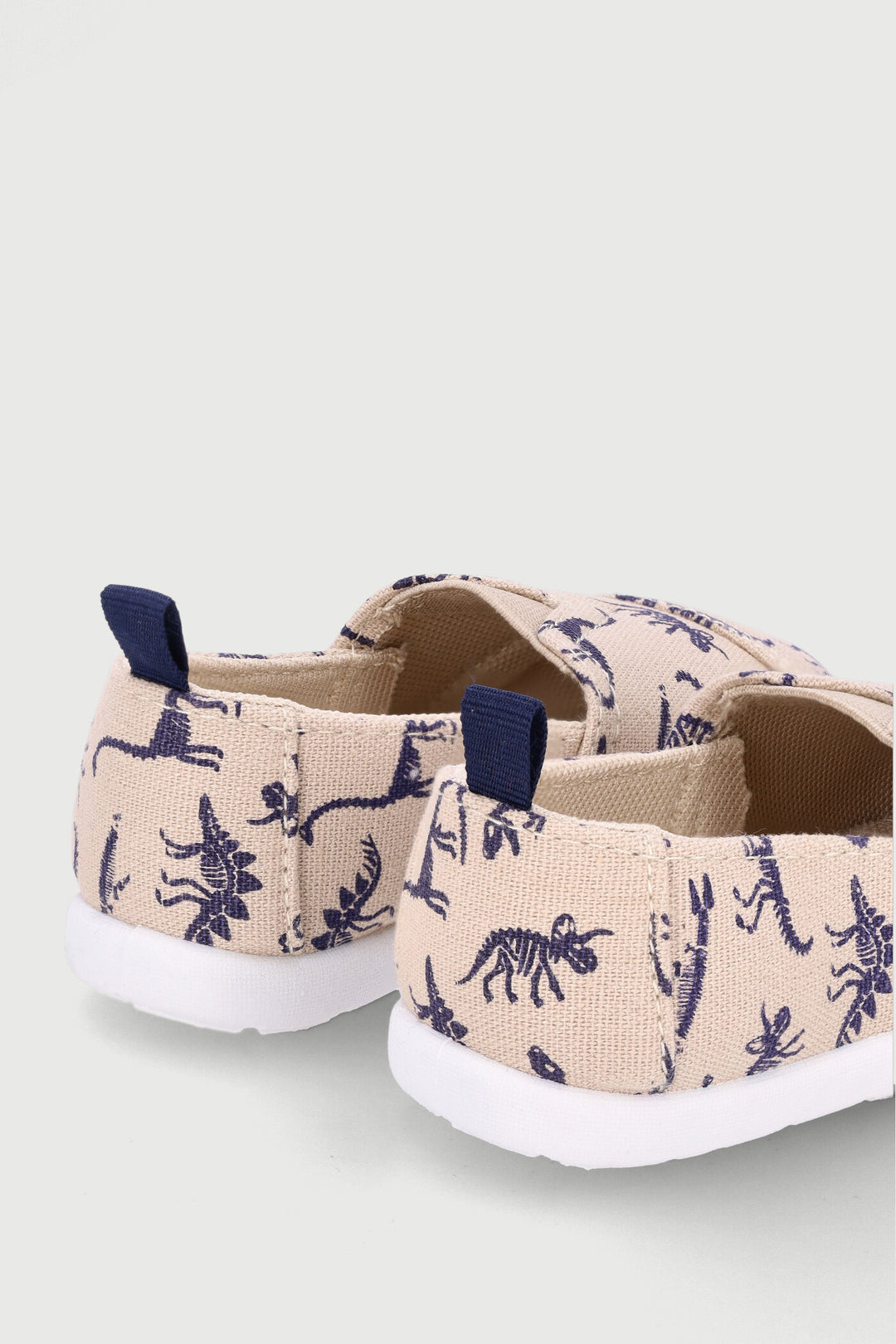 Pre-Boys Dino Toms Shoe - Stone/Navy