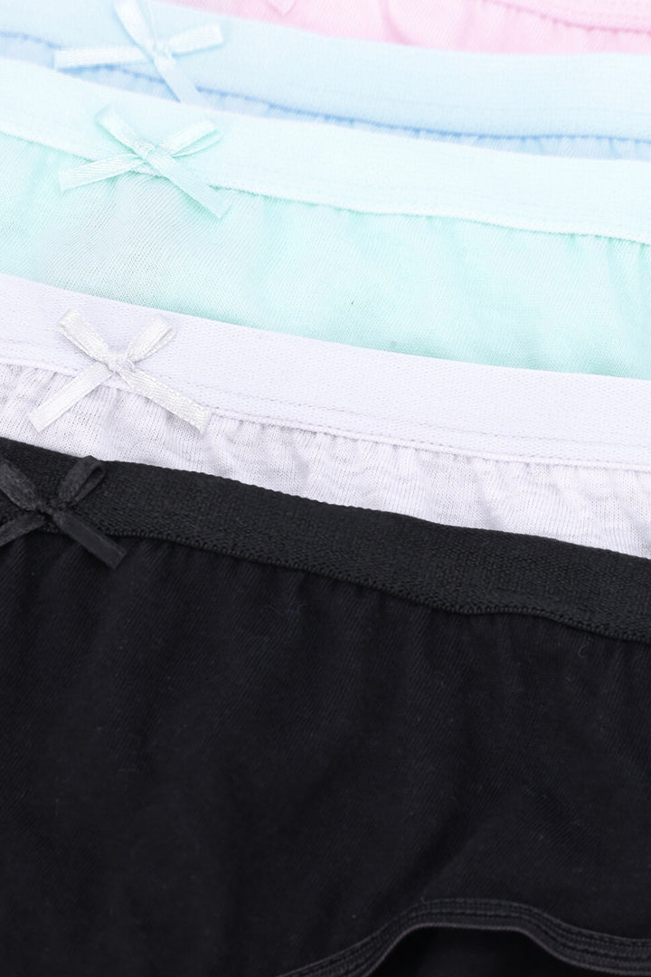 Girls 5 Pack Pastel Plain Panties - Multi