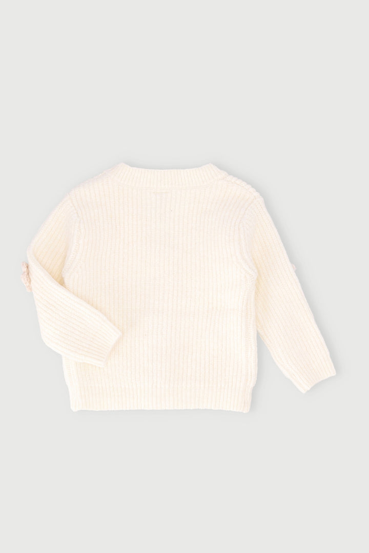 Baby Girls 3D Daisy Knitwear Cardi - Cream