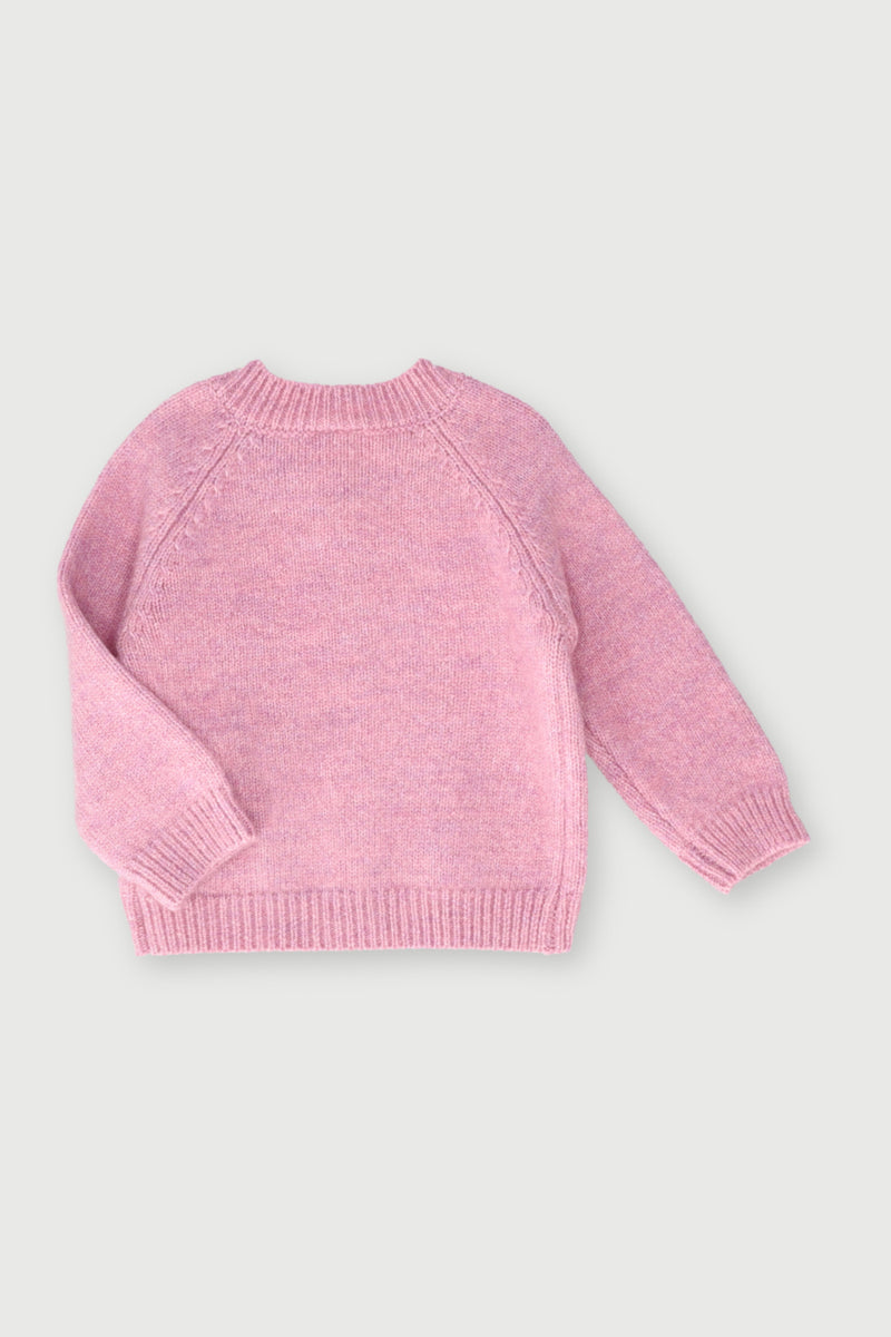 Knitweat Cardi  Bunny Applique   - Dusty Pink