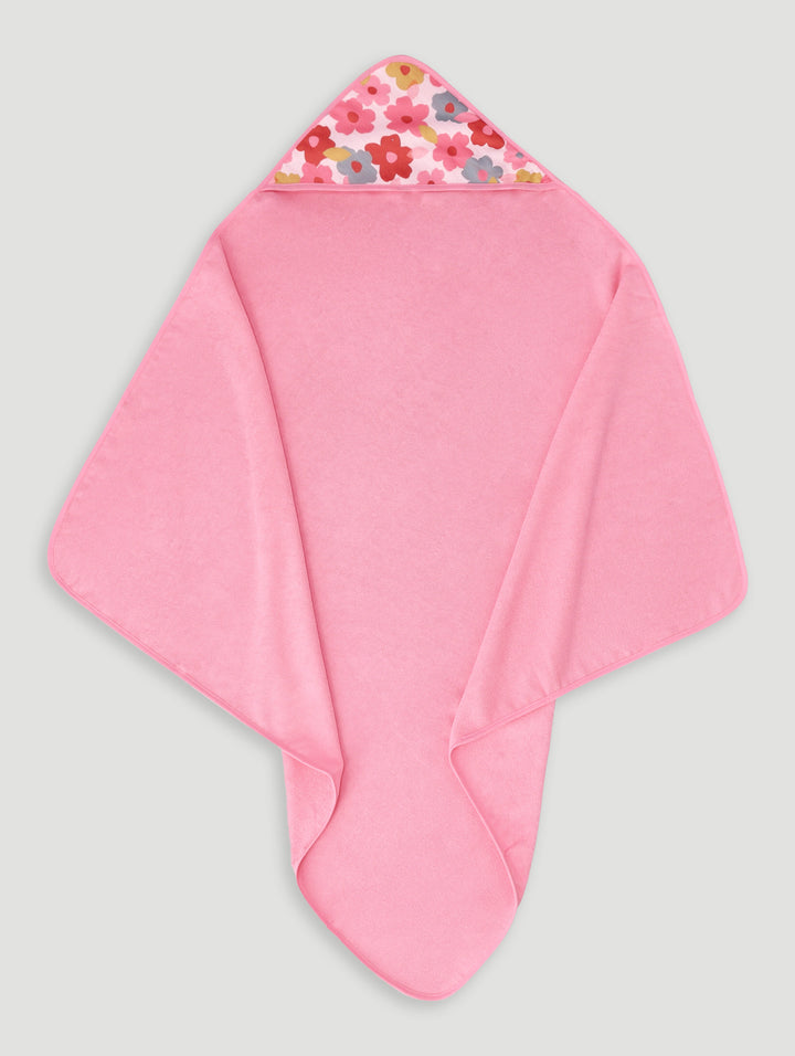 Baby Girls Floral Hooded Towel - Pink