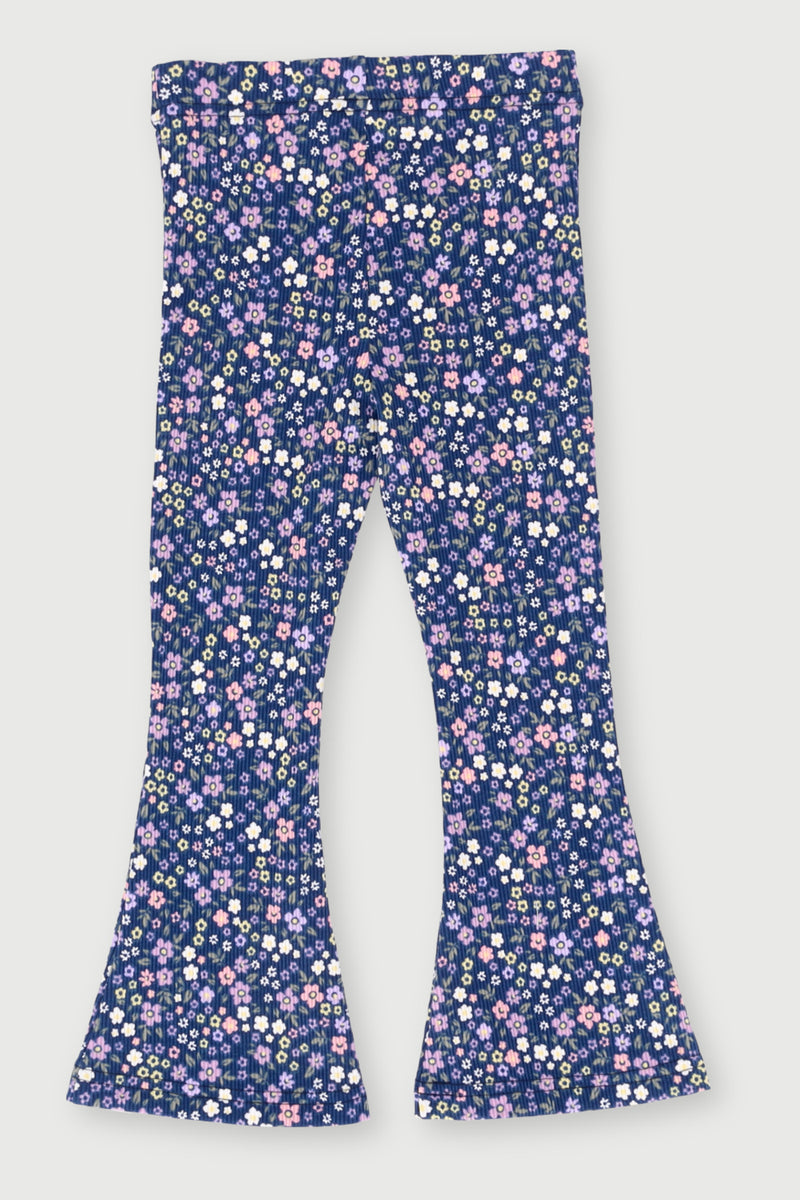 Pre-Girls Flare Leg Aop Ditsy  - Navy