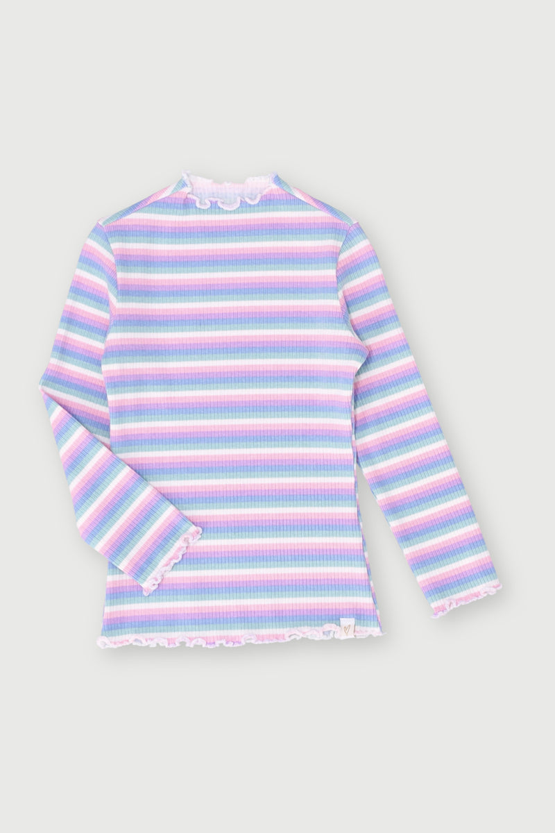 Pre-Girls Striped Rib Turtleneck - Multi
