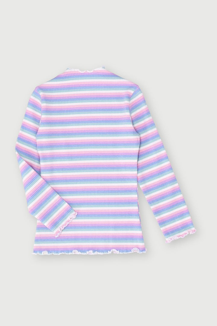 Pre-Girls Striped Rib Turtleneck - Multi