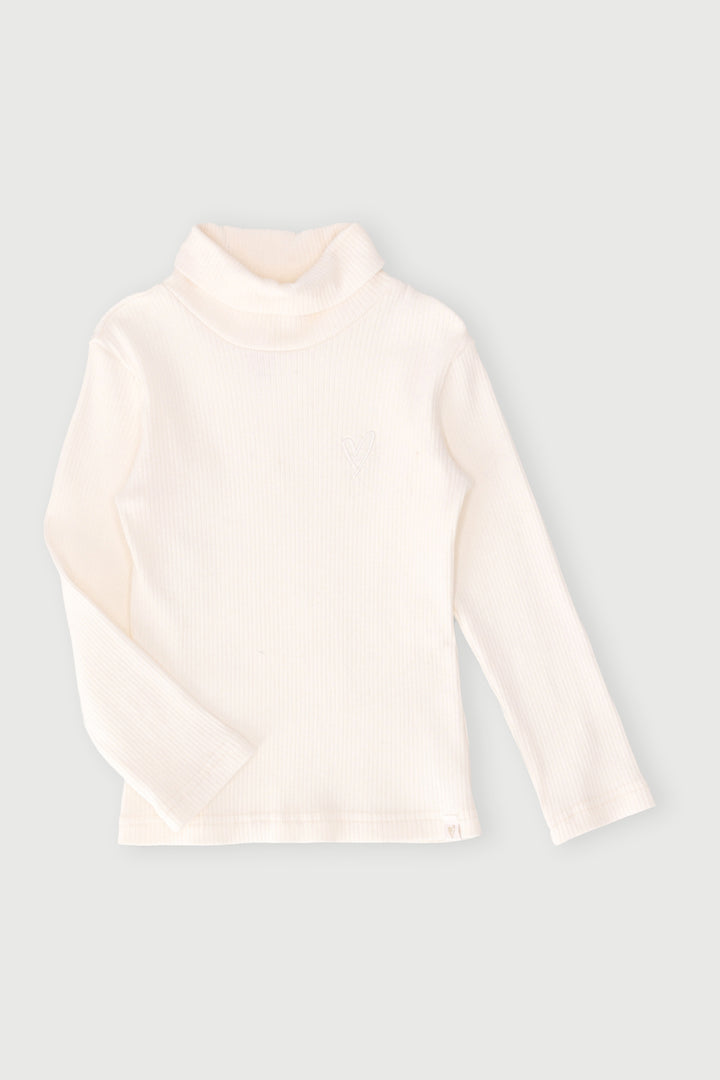 Pre-Girls Poloneck Rib  - Off White