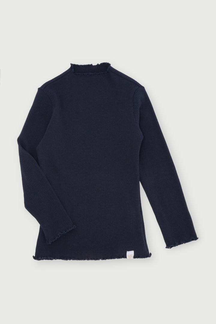 Pre-Girls Plain Rib Turtleneck - Black