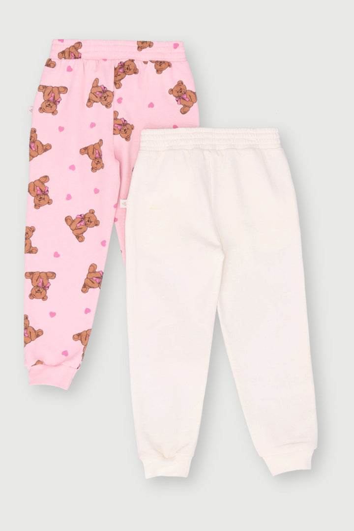 Pre-Girls 2 Pack Teddy Jogger - Pink