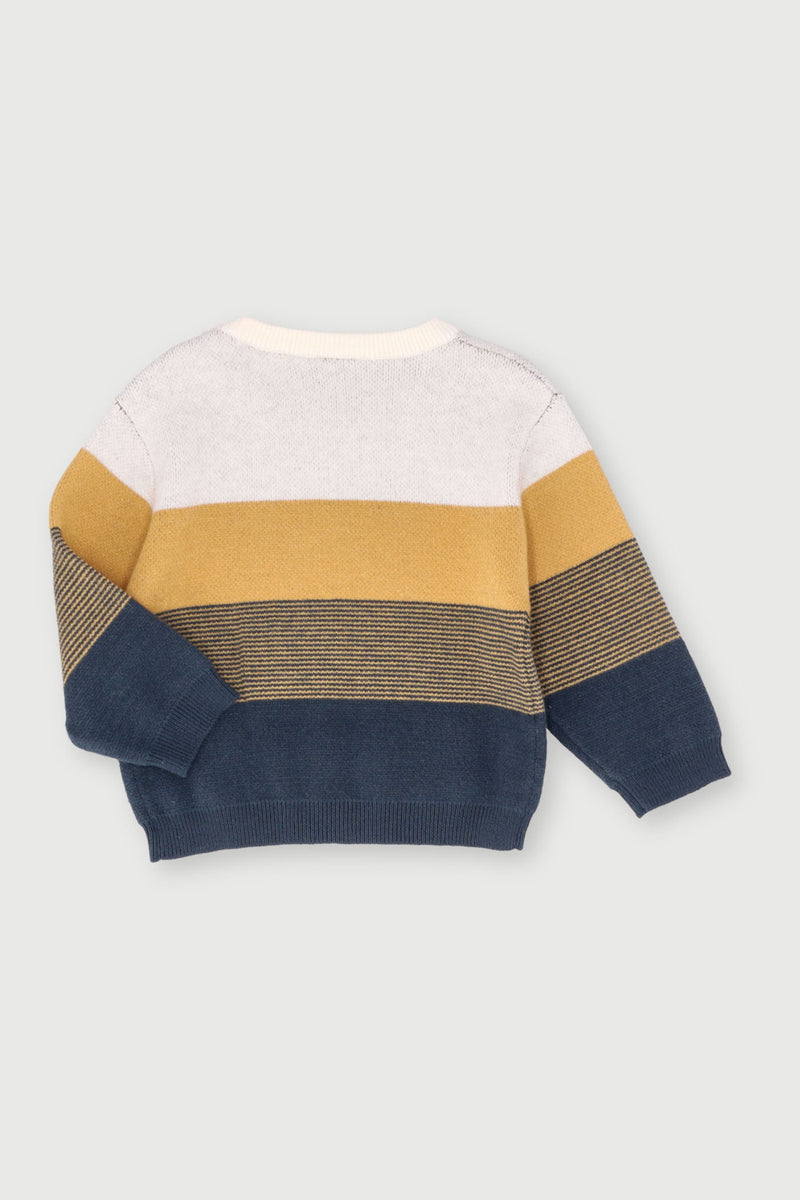 Baby Boys Stripes Pullover - Mustard