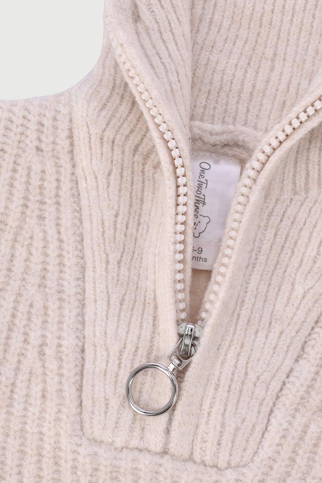 Baby Boys Zip Through Knitwear - Cream