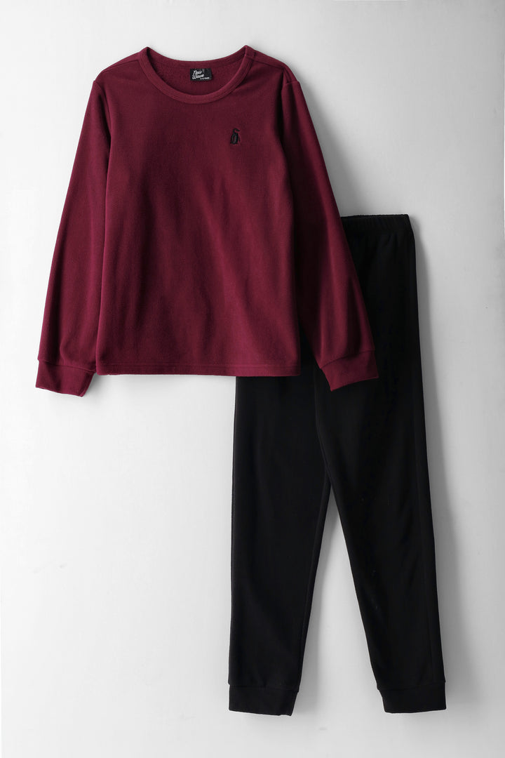 Boys Penguin Sleep Set - Burgundy