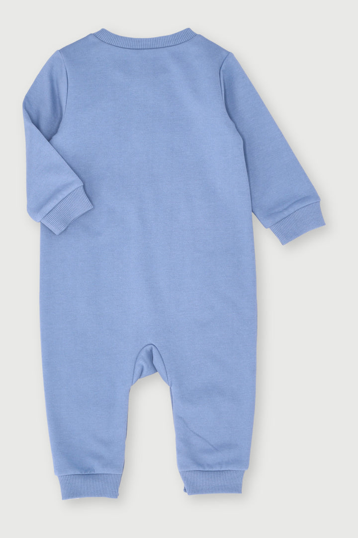 Baby Girls Newest Member Of The Pack Brushed Romper - Acid Wash Blue